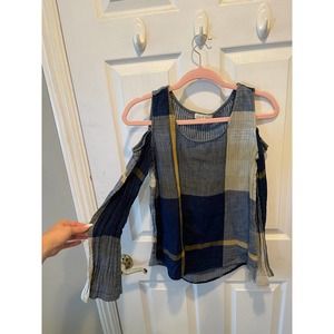 Cloth & Stone Long Sleeve Plaid Top XS